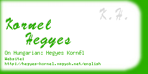 kornel hegyes business card